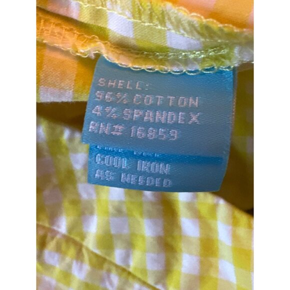J.McLaughlin Yellow Gingham Womens Pants Size 4 Cotton & Spandex Preppy - Picture 5 of 7